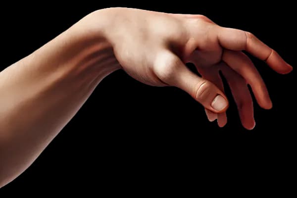 Human hand collaborating with technology — community connection
