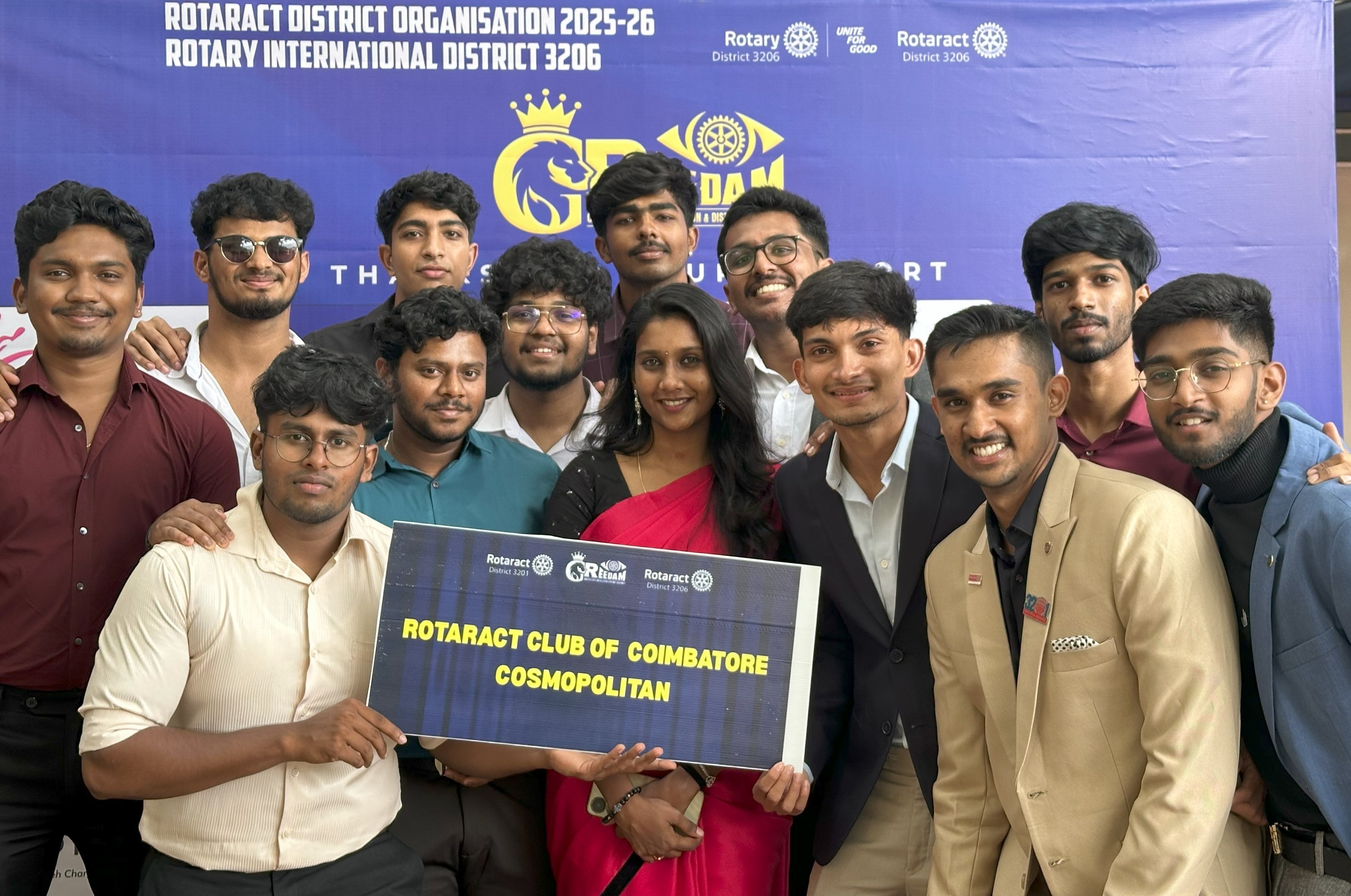 Members of the Rotaract Club of Coimbatore Cosmopolitan